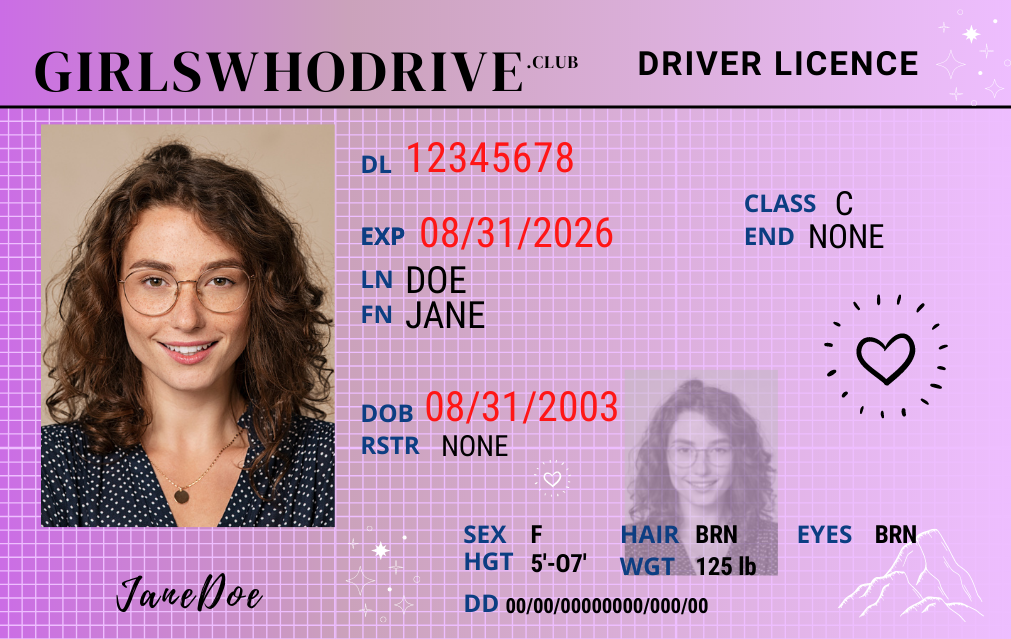 Finished design - free editable driver's license template