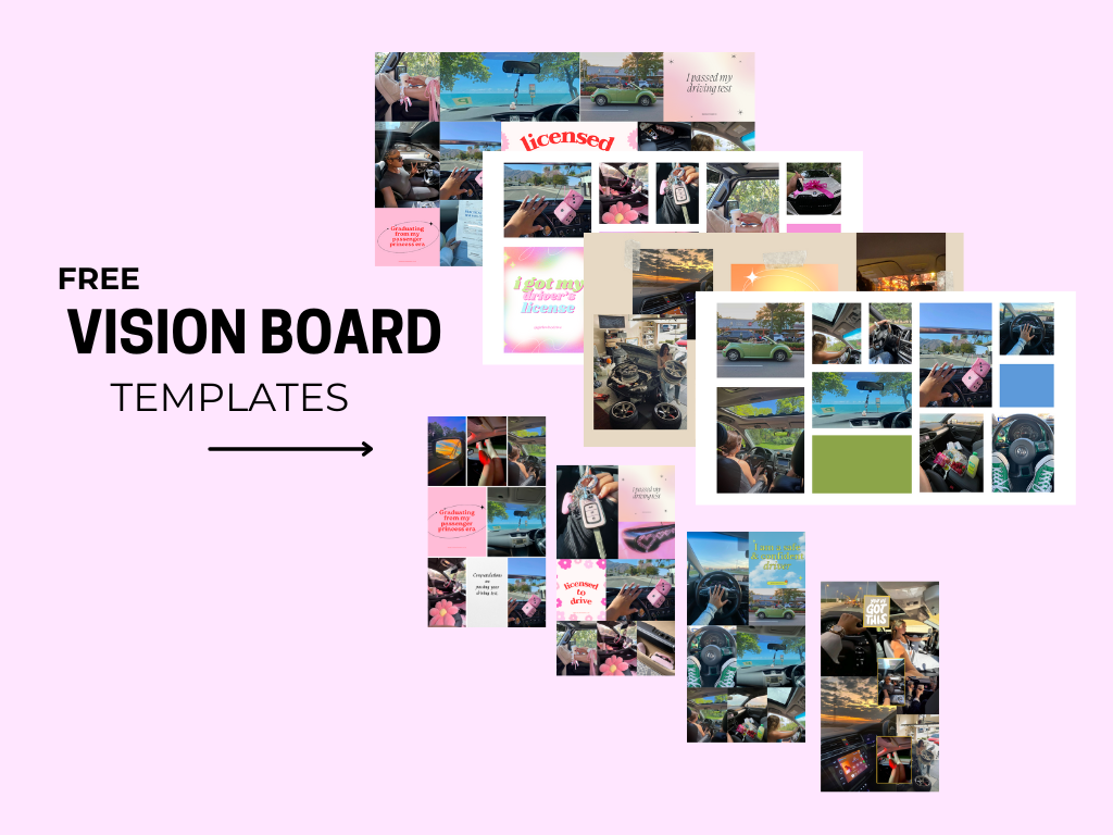 driving vision board template